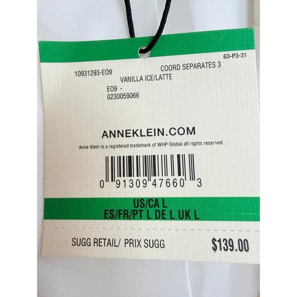 Anne Klein Vanilla Ice Latte Pinstripe Blazer Jacket Sz L NWT $139 - Picture 5 of 5